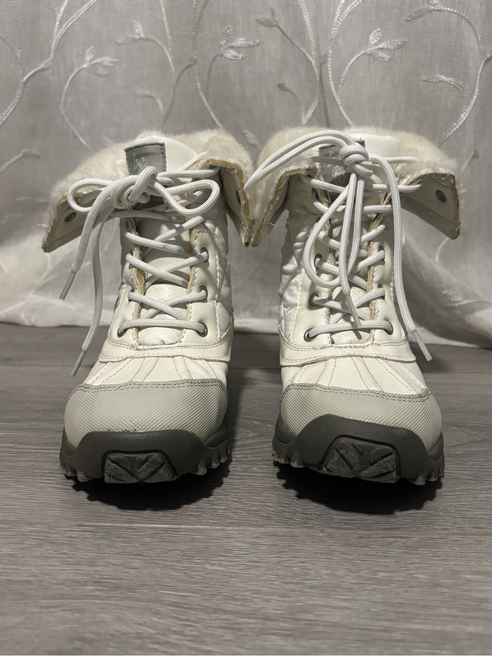 U.S. Polo Assn. White Women's Lace-Up Winter Boots